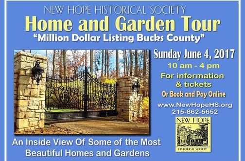 New Hope Historical Society's Home and Garden Tour 2017 Flyer