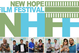 New Hope Film Festival logo with photos of attendees below.